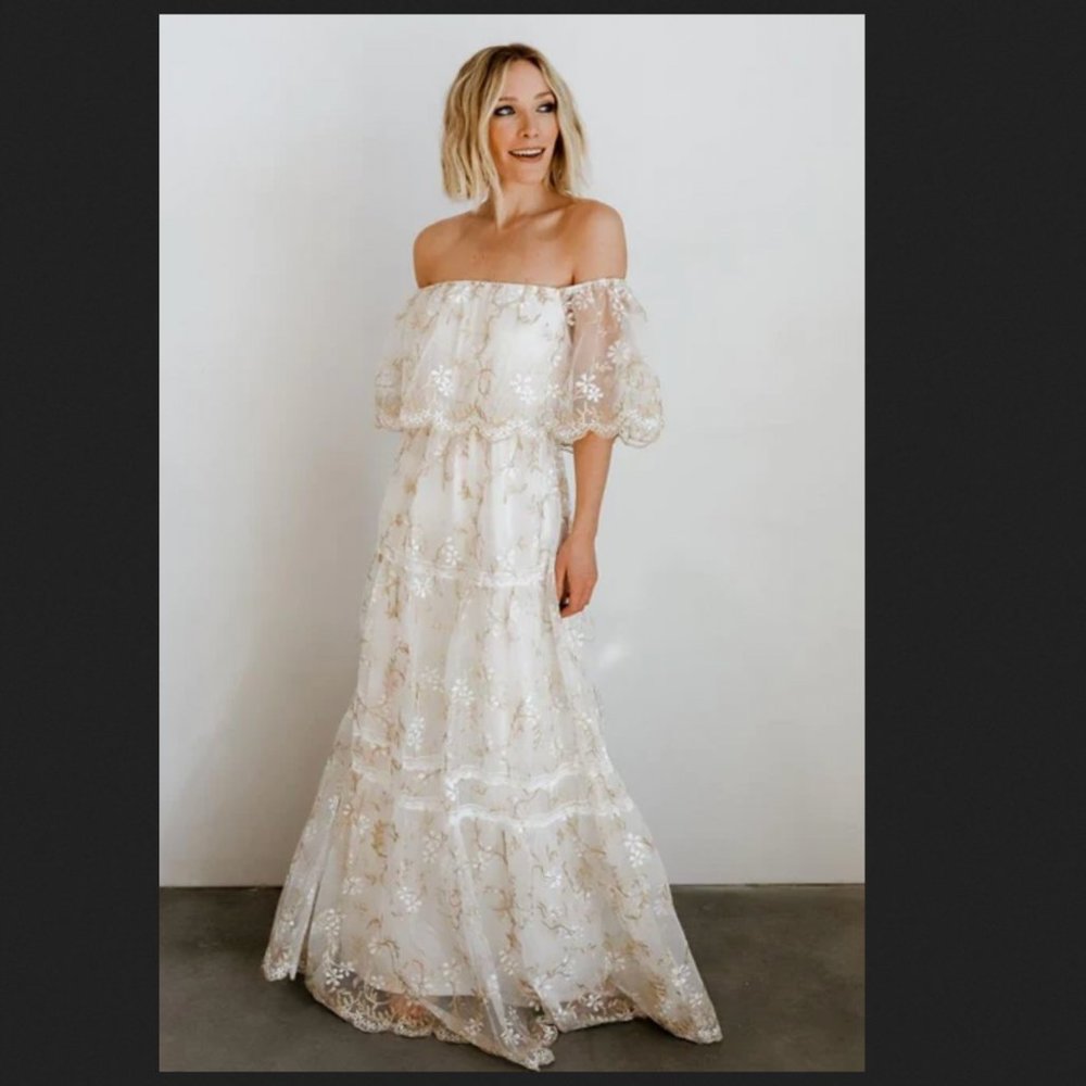 BALTIC BORN | Aurora Off Shoulder Maxi Dress | Size M